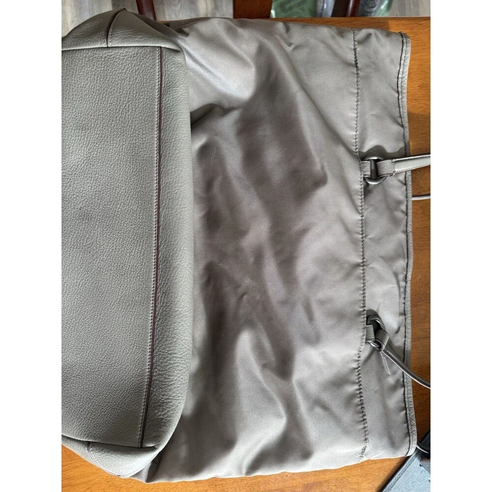 Coach Gray Nylon Leather Large Tote Shoulder Bag F57903